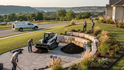 Bellevue, NE landscaping team providing professional yard maintenance and landscape design services