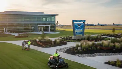 Landscape service team in Bellevue, NE providing professional lawn and property care